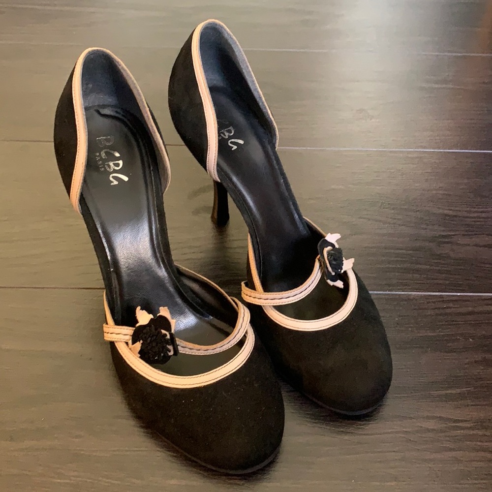 Black and cream Mary Jane heels
